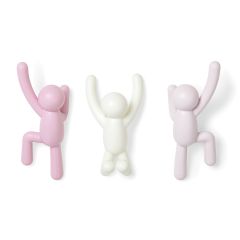 Вешалки-крючки Buddy 3 шт. разноцветные розовые, Umbra