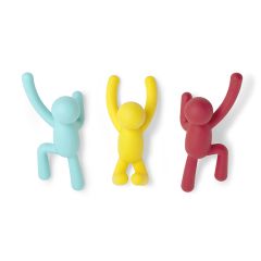 Вешалки-крючки Buddy 3 шт. разноцветные яркие, Umbra