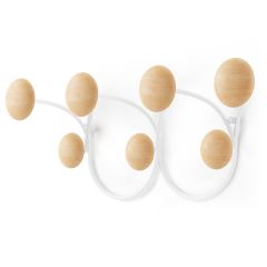 Вешалка настенная Dotsy, белая/натуральное дерево, UMBRA