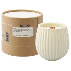 Свеча ароматическая с деревянным фитилём Secret Santa из коллекции Edge, бежевый, 60 ч, Tkano