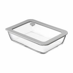 Контейнер для запекания и хранения стеклянный с вакуумным эффектом, 700 мл, светло-серый, Smart Solutions