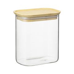 Банка для хранения прямоугольная Glass Bamboo, 950 мл, Smart Solutions
