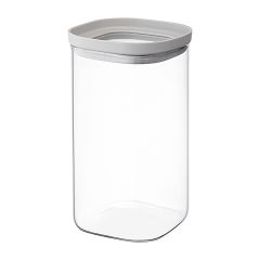 Банка для хранения стеклянная с крышкой, 1,5 л, светло-серая, Smart Solutions