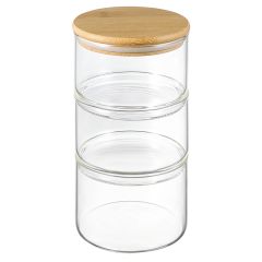 Набор из 3 банок для хранения Eco Store с крышками из бамбука, Smart Solutions