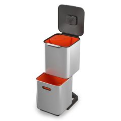 Контейнер для мусора с двумя баками Totem Compact 40 л нержавеющая сталь, Joseph Joseph