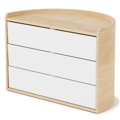 Шкатулка для украшений MOONA белая-дерево, Umbra