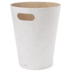 Корзина для мусора Woodrow белая-дерево, Umbra