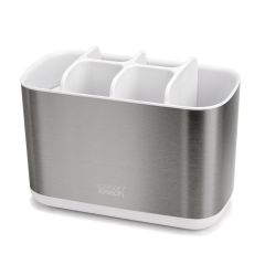 Органайзер для зубных щеток EasyStore Steel, 13х9,5х17,5 см, белый, Joseph Joseph