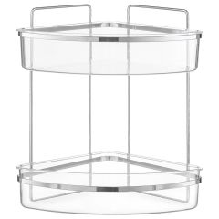 Полка для душа настенная двухъярусная угловая Siv, хром, Bergenson Bjorn Bath