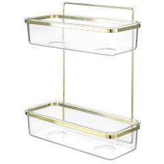 Полка для душа настенная двухъярусная Siv, золотистая, Bergenson Bjorn Bath