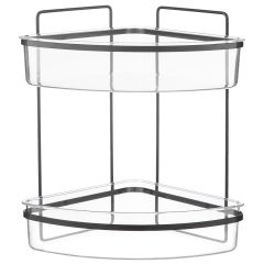 Полка для душа настенная двухъярусная угловая Siv, черная, Bergenson Bjorn Bath