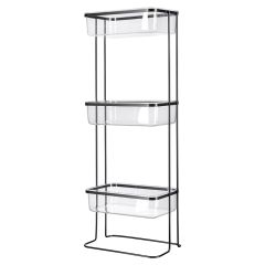 Полка напольная трехъярусная Siv, черная, Bergenson Bjorn Bath