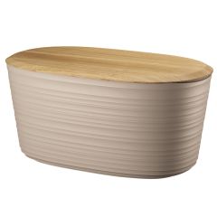 Хлебница с бамбуковой крышкой Tierra, 10 л, бежево-розовая, Guzzini
