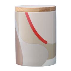 Банка для хранения бежевого цвета с авторским принтом из коллекции Freak Fruit, 275мл, Tkano