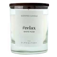 Свеча ароматическая The Olphactory, Relax Black, Белый мускус, 40 ч, Ambientair