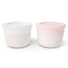Набор из 2-х соусниц с крышками MB Temple, 20 мл, white natural + pink natural, Monbento