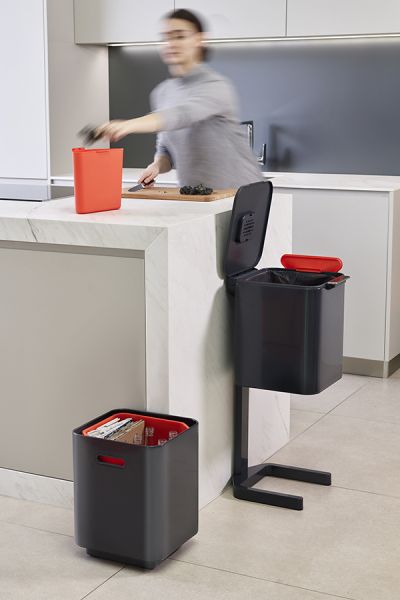 Контейнер для мусора с двумя баками Totem Compact 40 л графит, Joseph Joseph, изображение 7