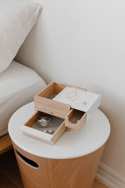 Шкатулка для украшений Stowit Mini белая-дерево, Umbra, изображение 7