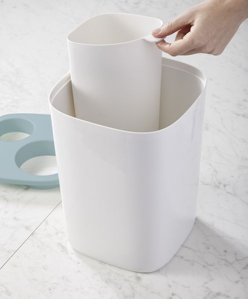 Контейнер мусорный Split™, 8 л, бело-голубой, Joseph Joseph, изображение 3