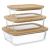 Набор контейнеров для запекания и хранения Eco Store с крышками из бамбука, 3 шт., Smart Solutions
