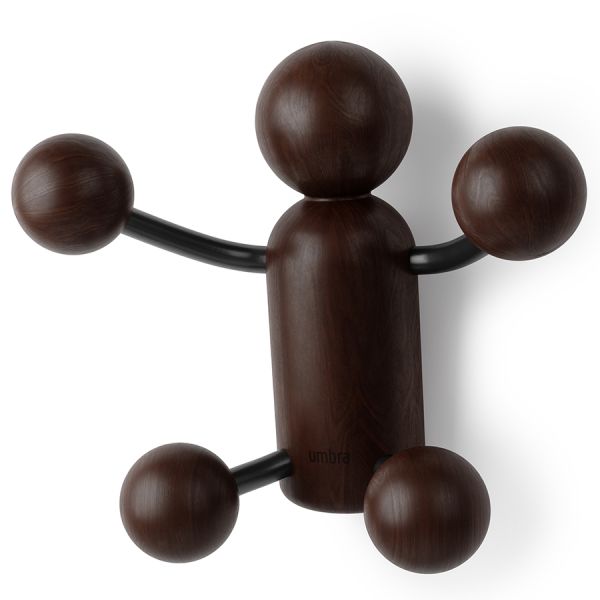 Вешалка Woody, черный-орех, Umbra