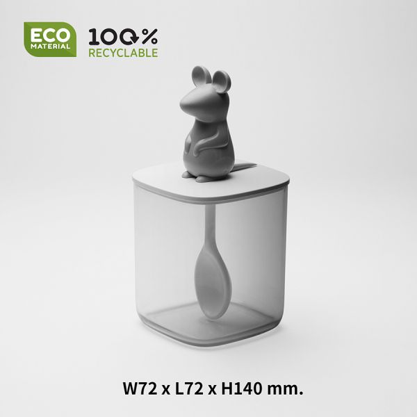 Банка для сыпучих продуктов Lucky Mouse Seasoning с ложкой, 250 мл, Qualy, изображение 4