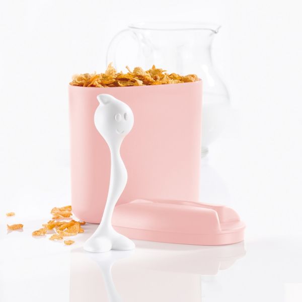 Банка для сыпучих продуктов с ложкой Hot Stuff, Organic, 1,5 л, черная, Koziol, изображение 3