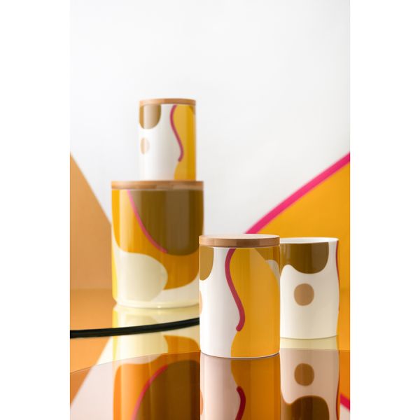 Банка для хранения горчичного цвета с авторским принтом из коллекции Freak Fruit , 275мл, Tkano, изображение 9