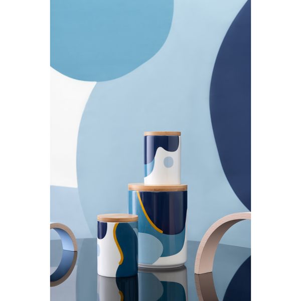 Банка для хранения синего цвета с авторским принтом из коллекции Freak Fruit, 275мл, Tkano, изображение 9