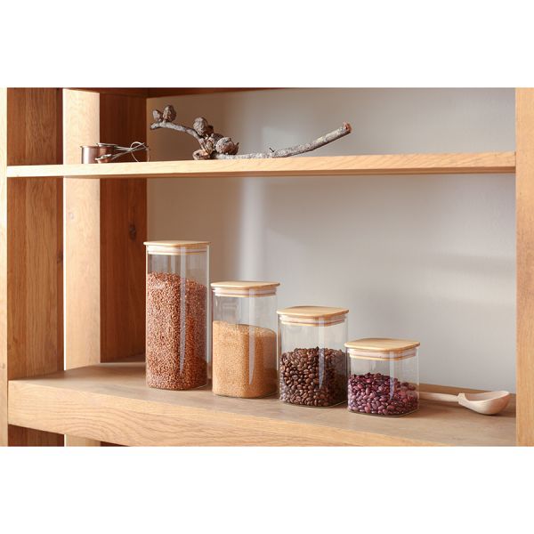 Банка для хранения Smart Solutions с крышкой из бамбука, 1400 мл, Smart Solutions, изображение 2