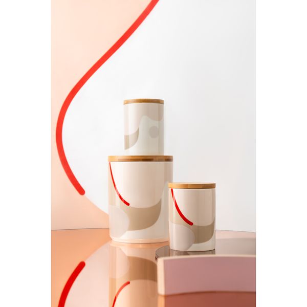 Банка для хранения бежевого цвета с авторским принтом из коллекции Freak Fruit, 275мл, Tkano, изображение 3