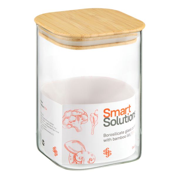 Банка для хранения Smart Solutions с крышкой из бамбука, 1100 мл, Smart Solutions, изображение 11