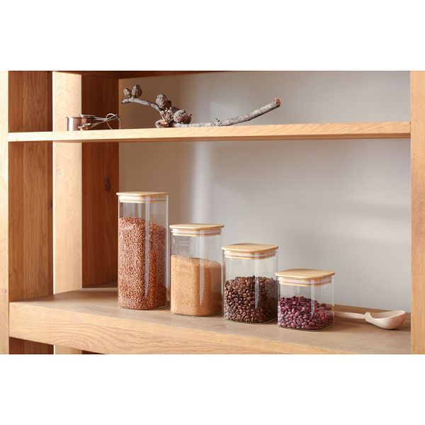 Банка для хранения Smart Solutions с крышкой из бамбука, 1100 мл, Smart Solutions, изображение 2