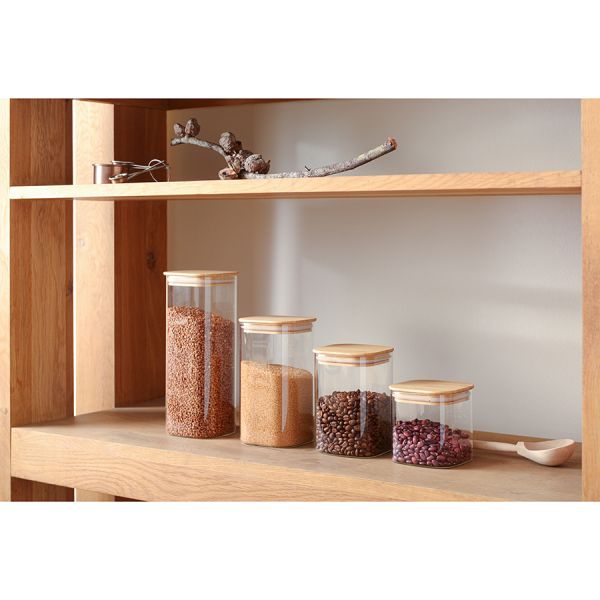 Банка для хранения Smart Solutions с крышкой из бамбука, 800 мл, Smart Solutions, изображение 2