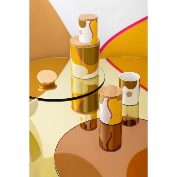 Банка для хранения горчичного цвета с авторским принтом из коллекции Freak Fruit , 275мл, Tkano, изображение 2