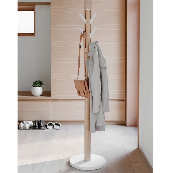 Вешалка напольная Flapper, белая-дерево, Umbra, изображение 4