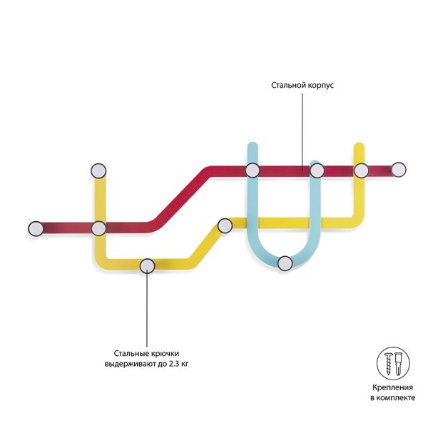 Вешалка Subway, разноцветная, Umbra, изображение 9