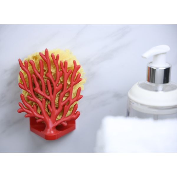 Держатель для мочалок Coral Sponge красный, Qualy, изображение 3