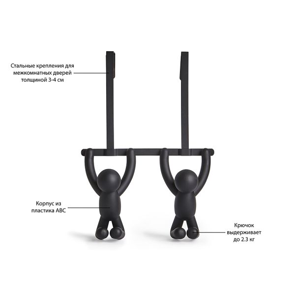 Вешалка надверная BUDDY чёрная, Umbra, изображение 8