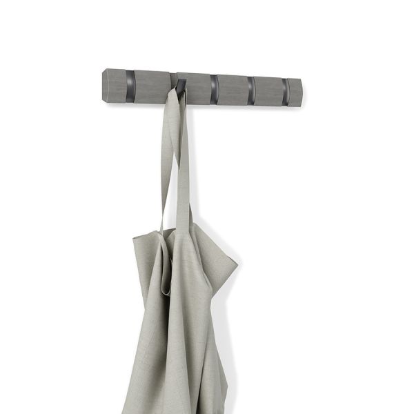 Вешалка настенная Flip, 5 крючков, серая, Umbra, изображение 4