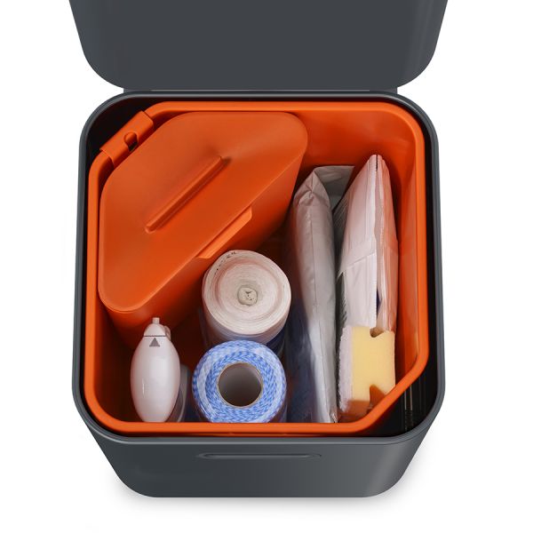 Контейнер для мусора с двумя баками Totem Compact 40 л графит, Joseph Joseph, изображение 15