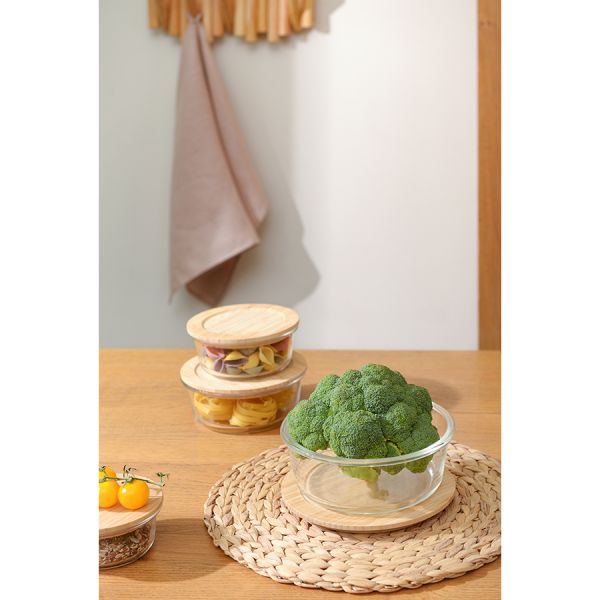 Контейнер для запекания и хранения Smart Solutions с крышкой из бамбука, 950 мл, Smart Solutions, изображение 4