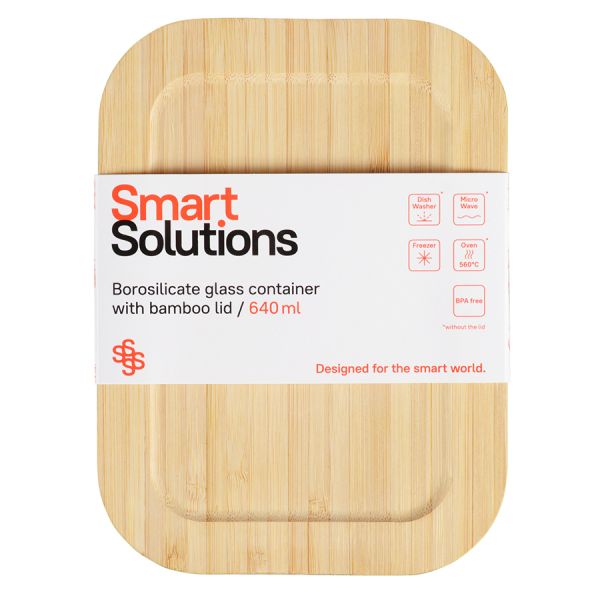 Контейнер для запекания и хранения Smart Solutions с крышкой из бамбука, 640 мл, Smart Solutions, изображение 8