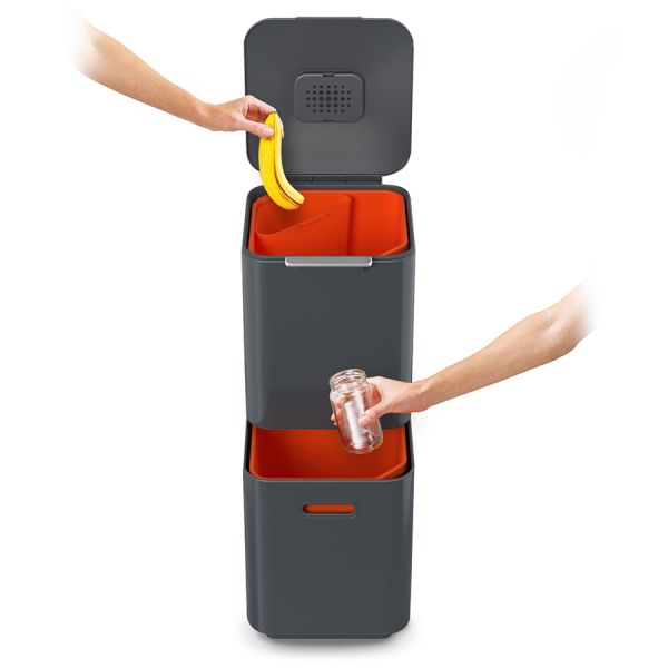 Контейнер для мусора с двумя баками Totem Compact 40 л графит, Joseph Joseph, изображение 19