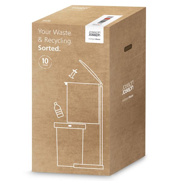 Контейнер для мусора с двумя баками Totem Pop 60 л белый, Joseph Joseph, изображение 10