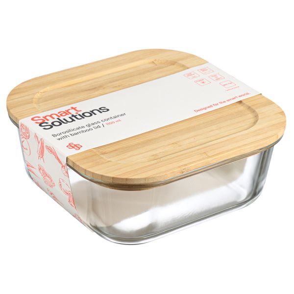 Контейнер для запекания и хранения Smart Solutions с крышкой из бамбука, 1100 мл, Smart Solutions, изображение 7