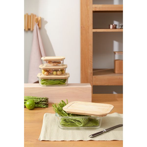 Контейнер для запекания и хранения Smart Solutions с крышкой из бамбука, 370 мл, Smart Solutions, изображение 2