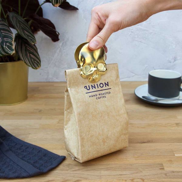 Зажим для пакетов Skull, латунь, Suck UK, изображение 2