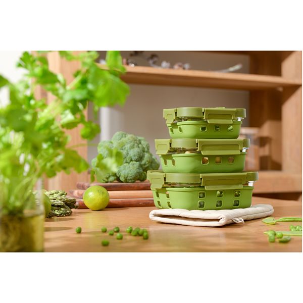 Контейнер для запекания, хранения и переноски продуктов в чехле Smart Solutions, 370 мл, зеленый, Smart Solutions, изображение 3