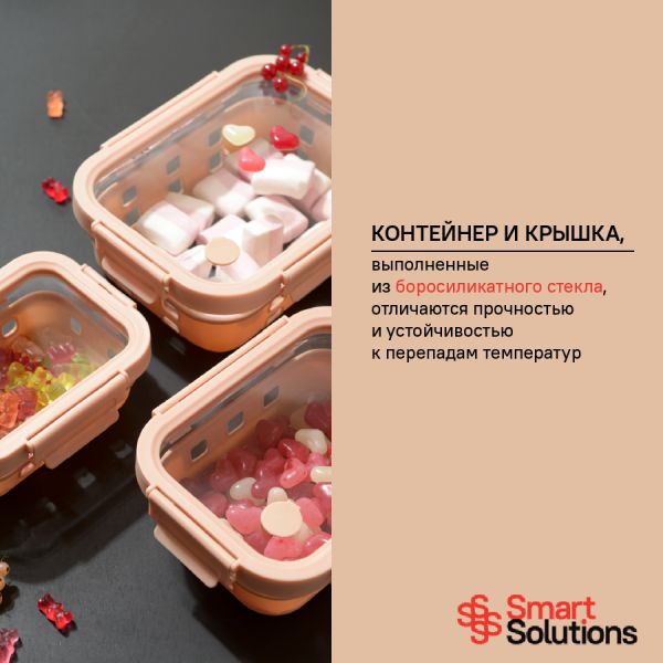 Контейнер для запекания, хранения и переноски продуктов в чехле Smart Solutions, 370 мл, бежевый, Smart Solutions, изображение 17